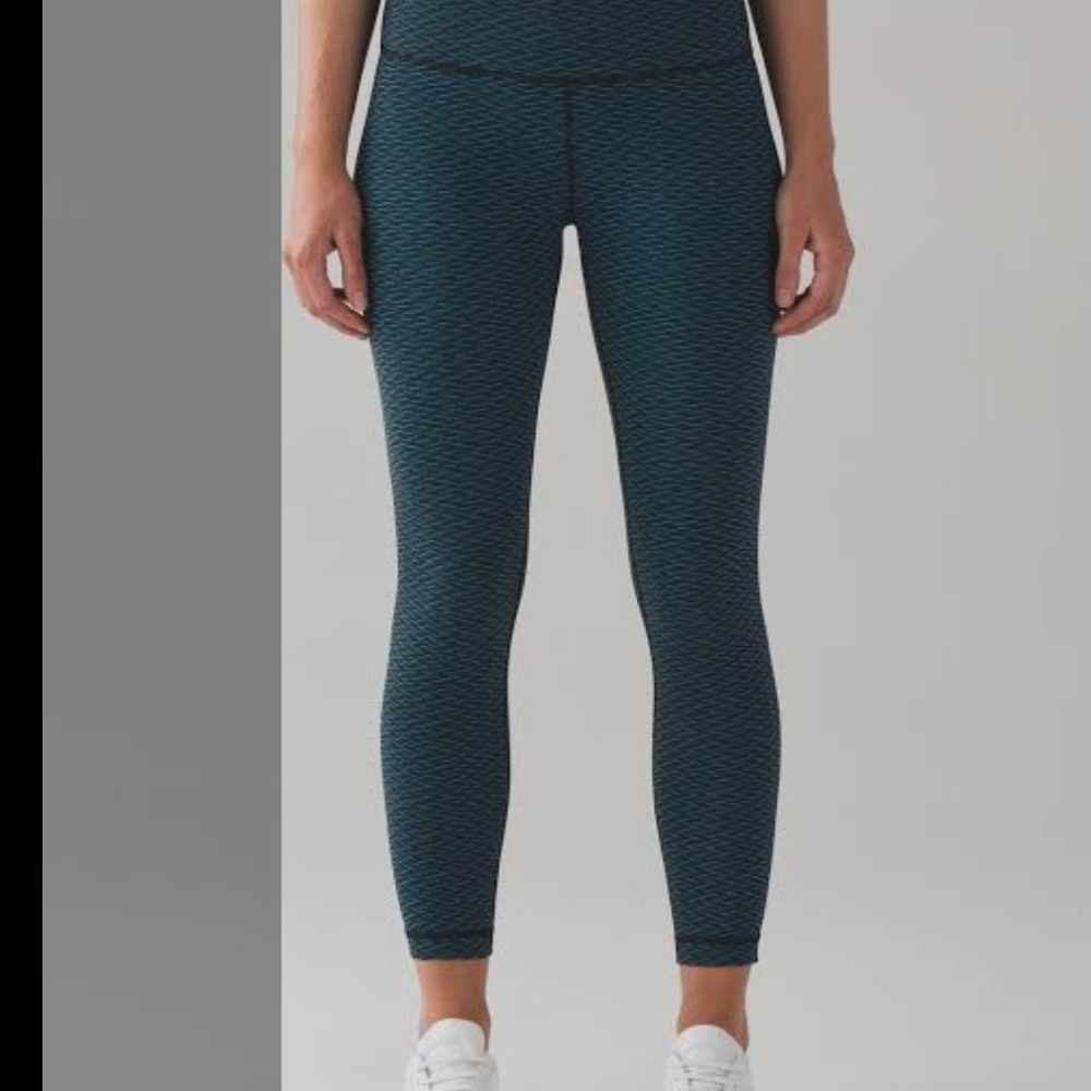 lululemon athletica Textured Teal Green High-Rise Leggings